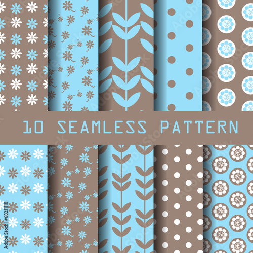 Blue and brown cute pattern...