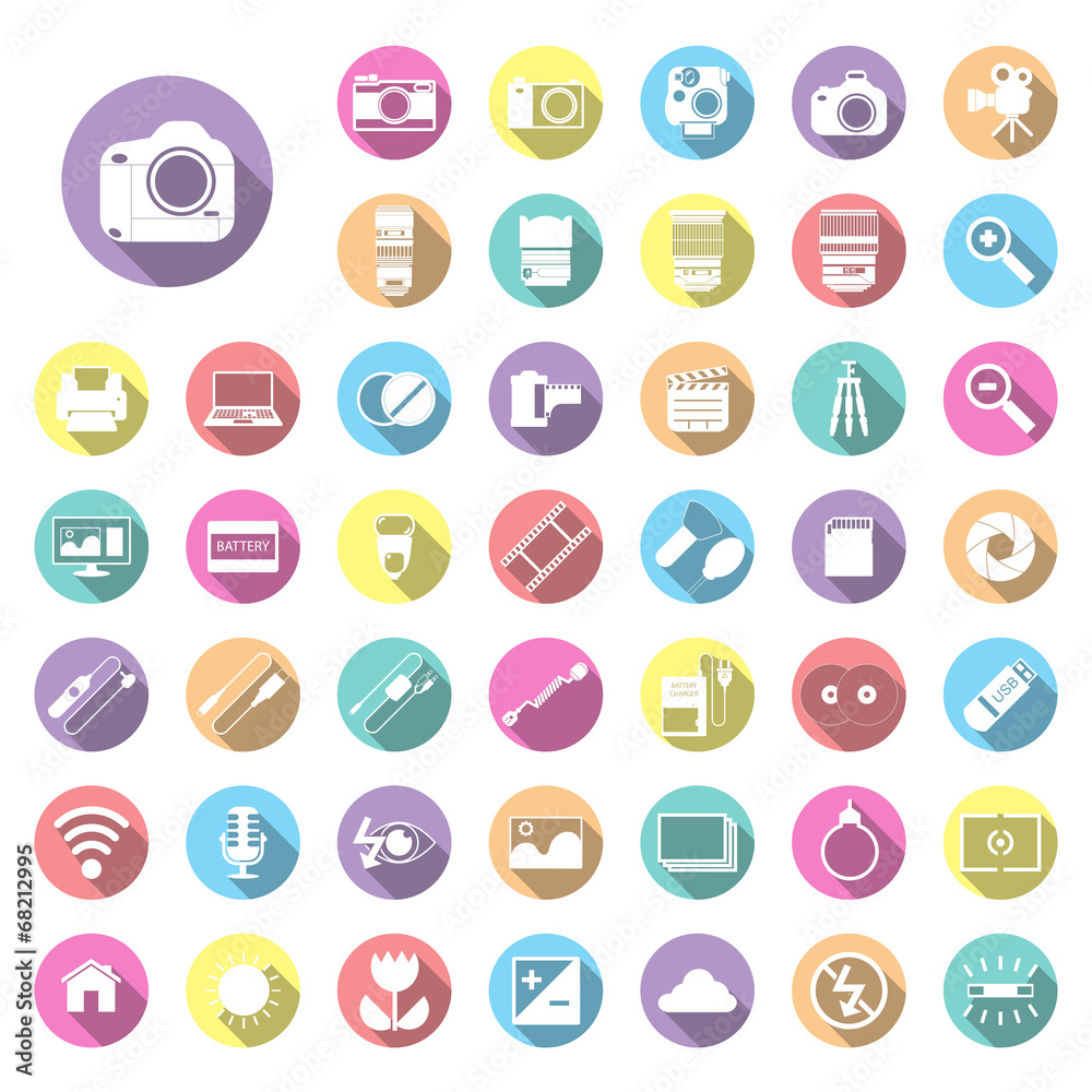 Photography camera icons Photography camera icons