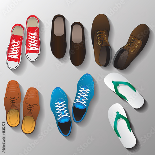 shoe man vector set