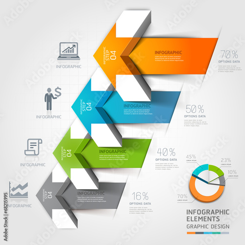 3d step up arrow staircase diagram business.