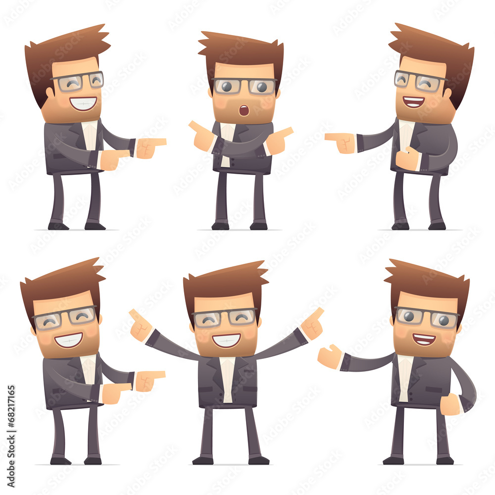 set of director character in different poses set of director character in different poses