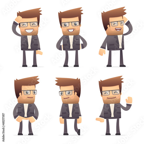 set of director character in different poses