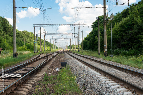 Railway against the blue sky