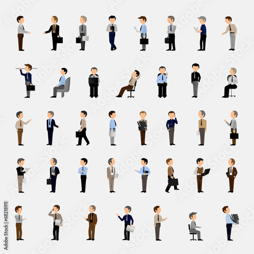 Business Men - Isolated On Gray Background