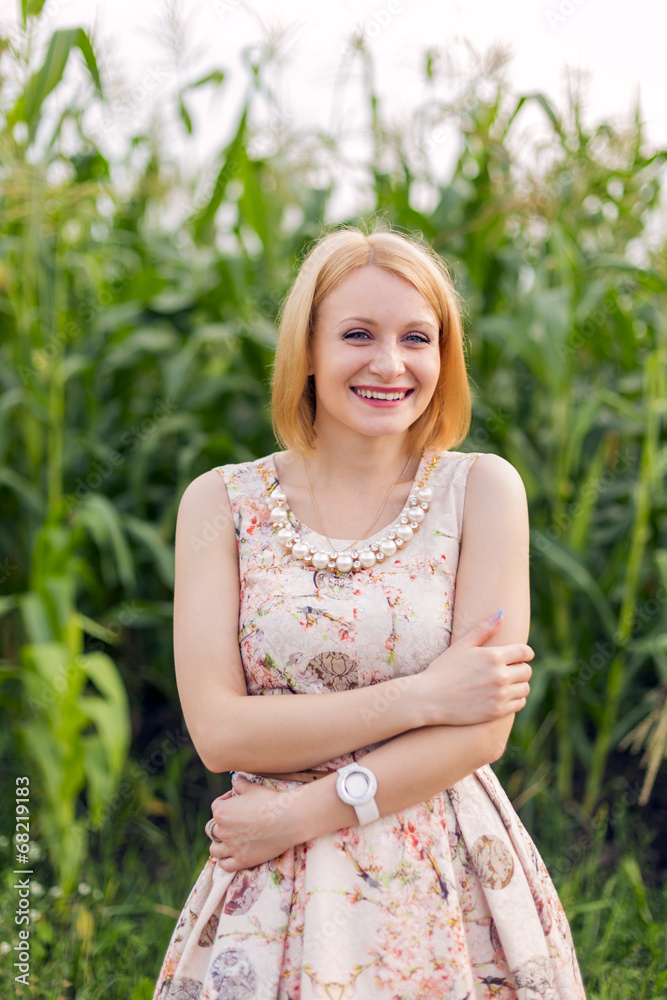 Girl at corn Girl at corn