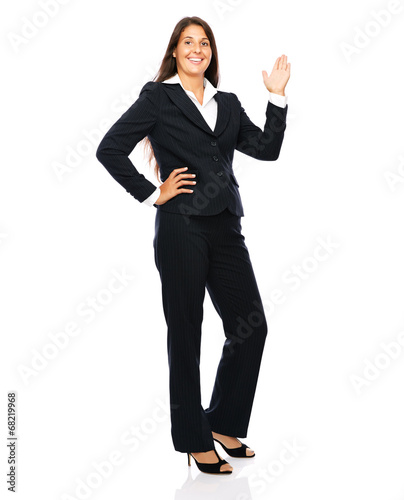 Business woman in full length copy space