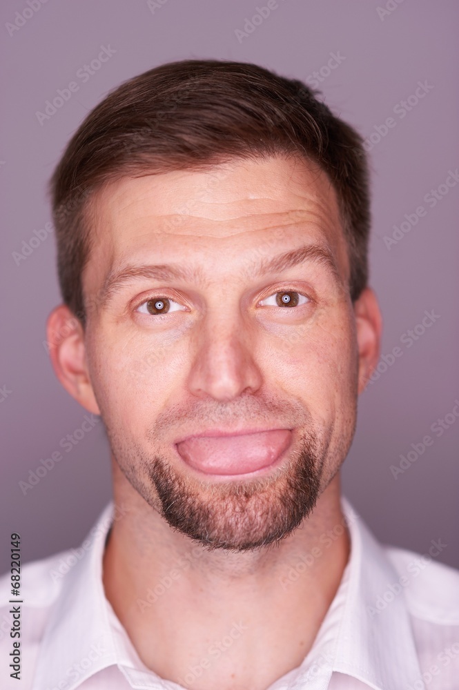 Man expresses different emotions Man expresses different emotions