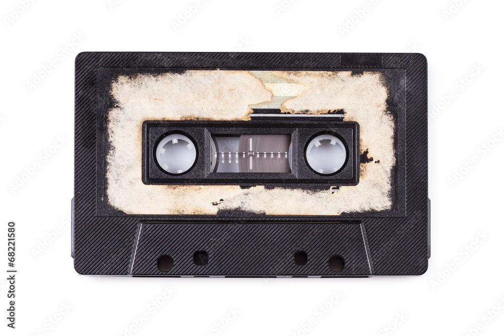 close up of a vintage audio tape