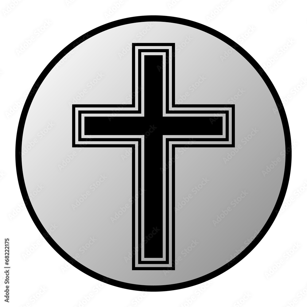 Fototapeta premium Religious cross button
