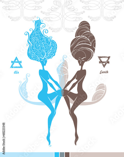 Air spirit, Earth Spirit. Elements.