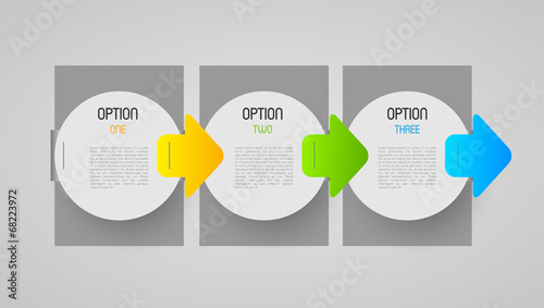 abstract progression tags with option steps and direction arrows