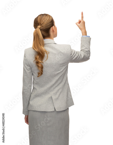 businesswoman or teacher in suit from back photo