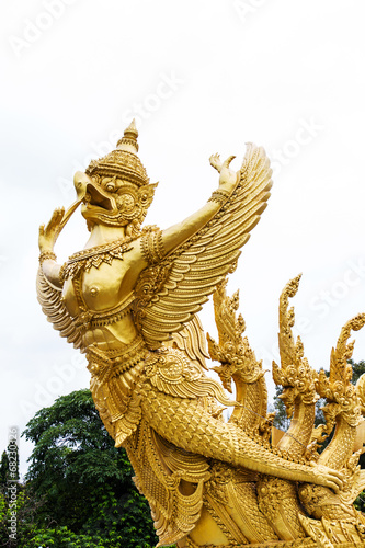 Golden replica of a candle sculpture in Ubon Ratchathani, Thaila photo