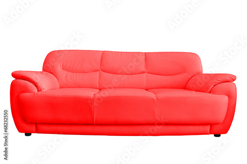 Red leather sofa © nuwatphoto