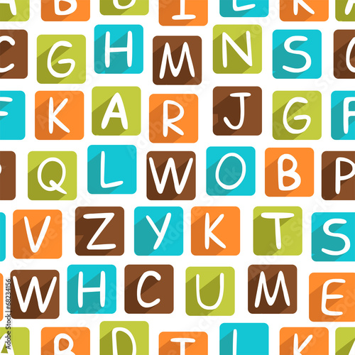 Seamless pattern with funny alphabet