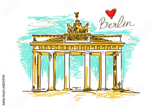 Illustration of Brandenburg gate in Berlin