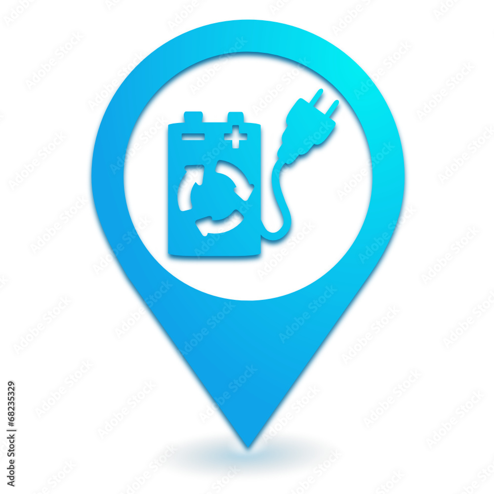 pile rechargeable sur symbole localisation bleu pile rechargeable sur symbole localisation bleu