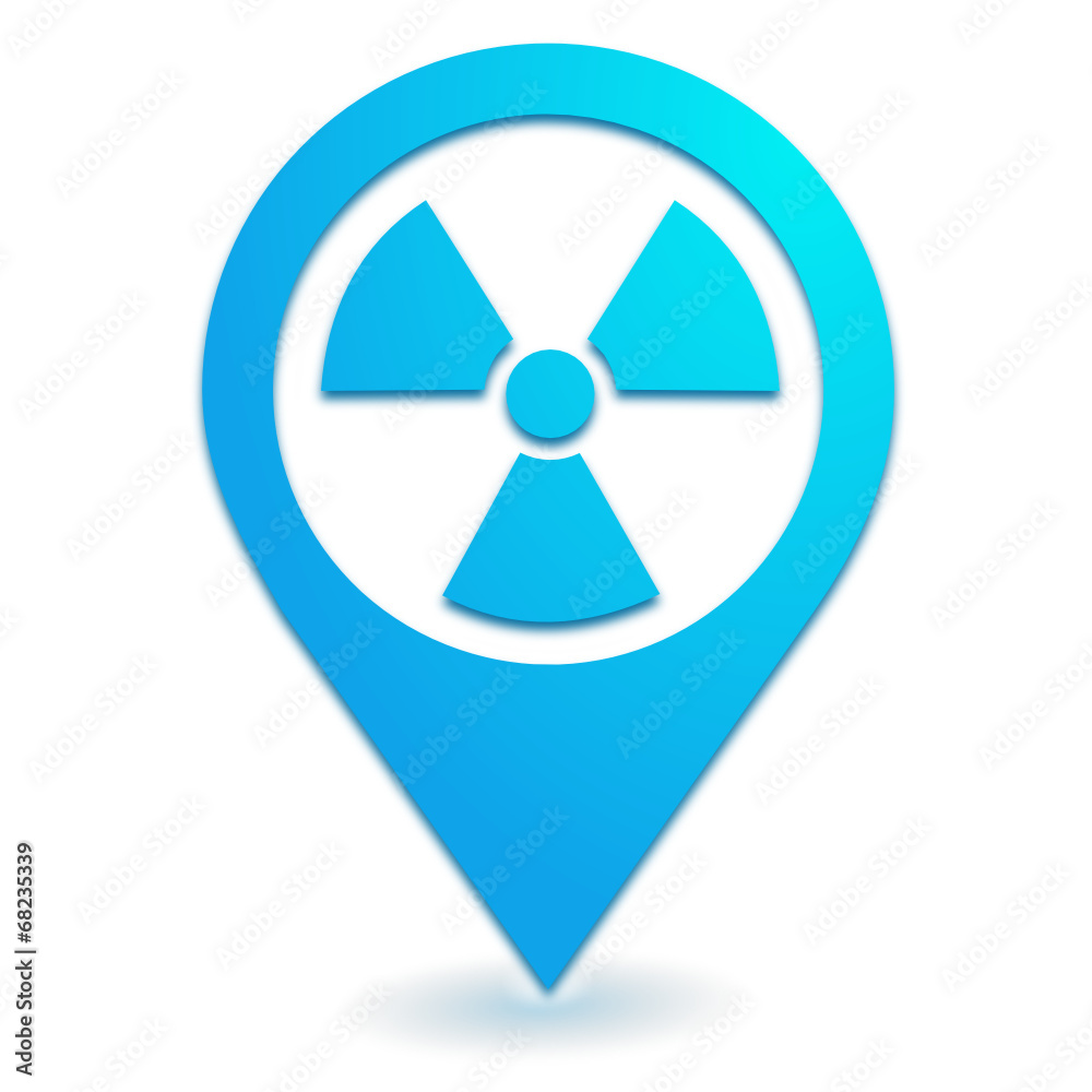 radioactivité sur symbole localisation bleu radioactivité sur symbole localisation bleu