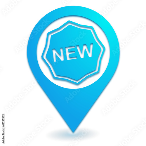 nouveau sur symbole localisation bleu