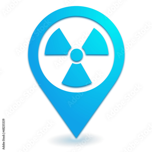 radioactivité sur symbole localisation bleu
