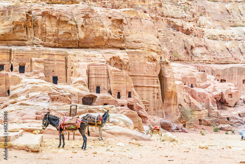 The caves of tomb in the Edomite city of Petra, Jordan