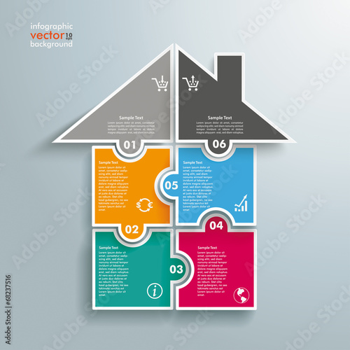 Colored House Puzzle Spheres Infographic