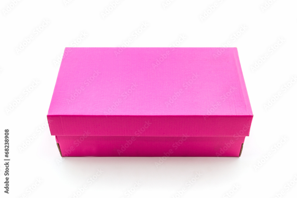 Pink shoe box on white background with clipping path. Pink shoe box on white background with clipping path.