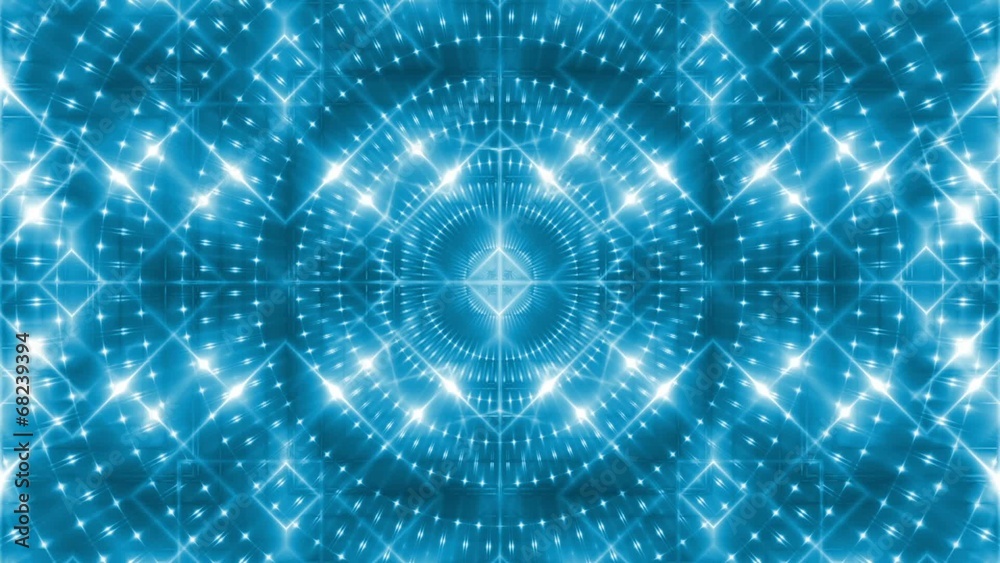abstract loop motion background, blue kaleidoscope light abstract loop motion background, blue kaleidoscope light