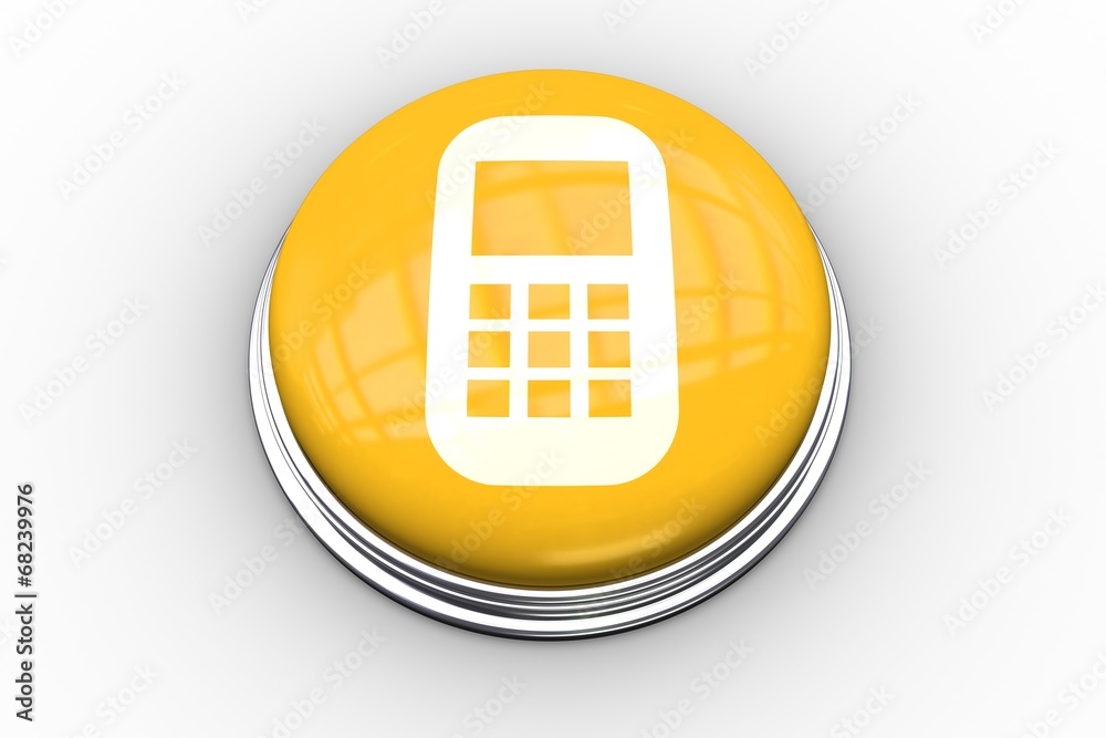 Composite image of smartphone graphic on button Composite image of smartphone graphic on button