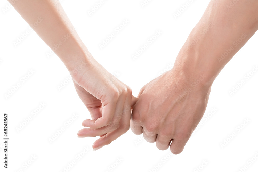 Man and woman holding hands