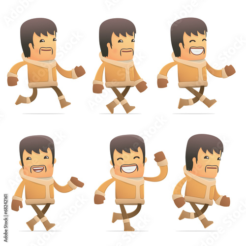 set of eskimo character in different poses