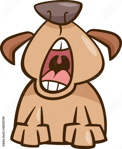 dog yawn cartoon illustration