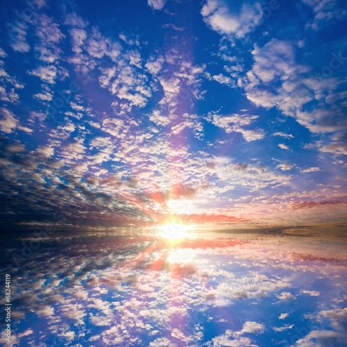 Sky with clouds with reflection