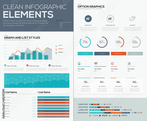 Graphs and pie charts for infographic vector data visualization