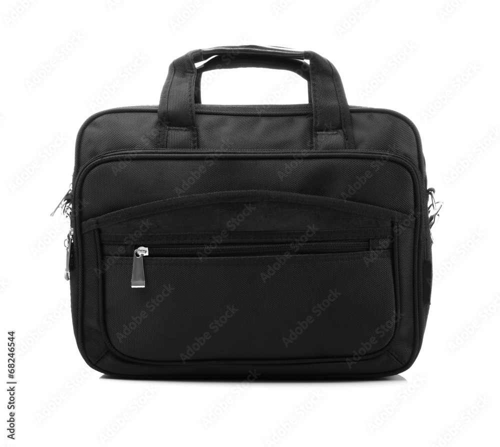 Black laptop bag on a white background - obrazy, fototapety, plakaty 