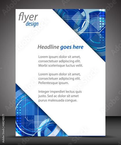Business A4 booklet cover with technological pattern