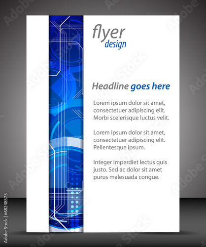 Business A4 booklet cover with technological pattern
