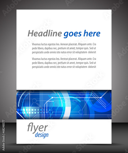 Business A4 booklet cover with technological pattern