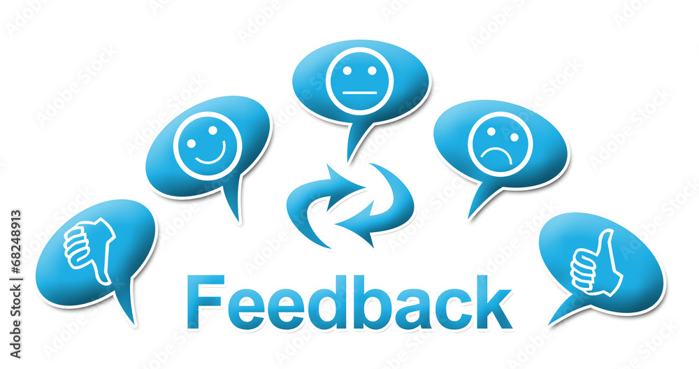 Feedback With comments Symbols Blue