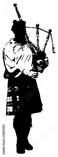 illustration of bagpiper