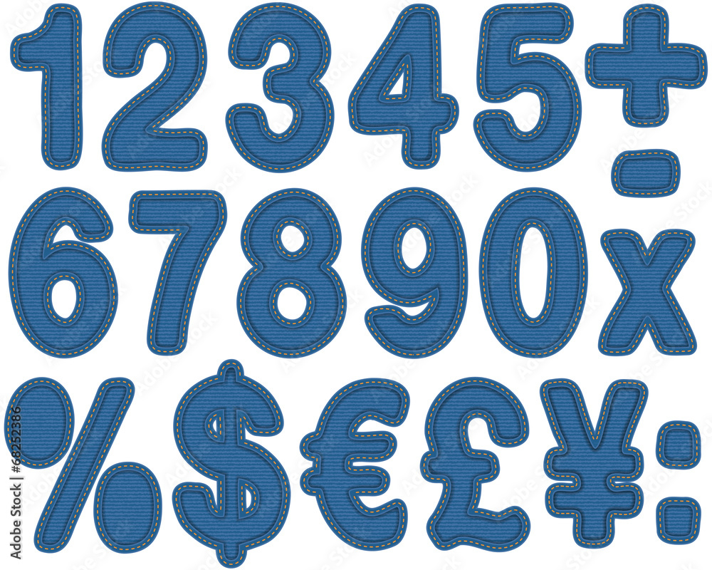 Numbers denim texture