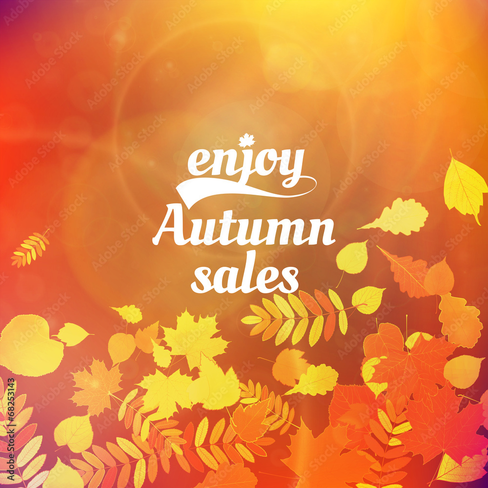 Obraz premium Autumn sale design template.