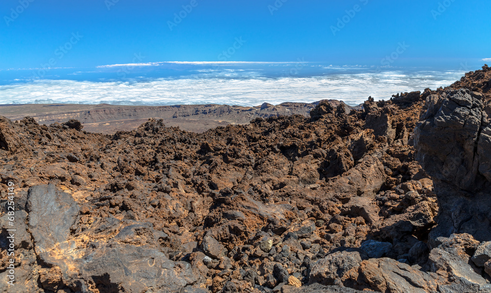 Lava rocks at the top of the Teide volcano in Tenerife
