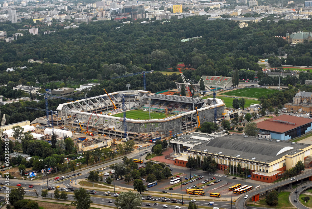 Stadium Legia construction - obrazy, fototapety, plakaty 