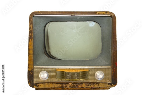 Obraz na płótnie Vintage tv w salonie