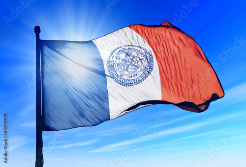 New York City (USA) flag waving on the wind