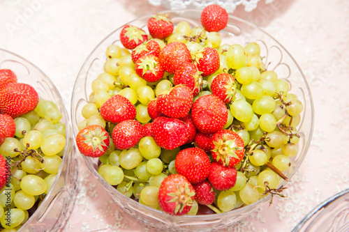 Fruits arrangement. Fresh various fruits elegant decoration