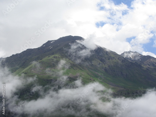 mountain in the clouds