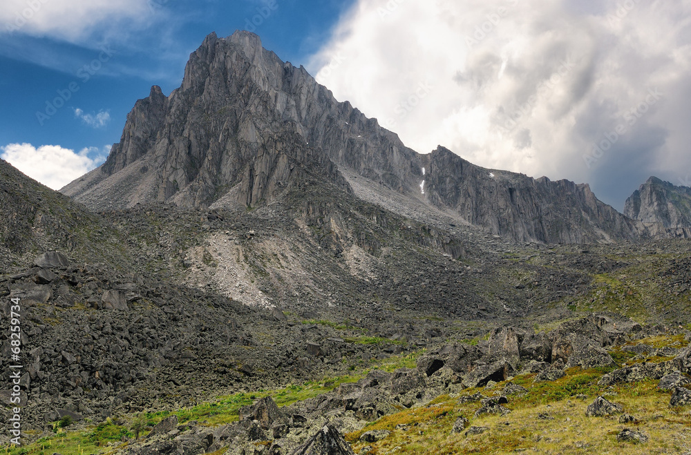 Landscape with mountain peak