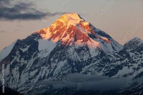 Evening view of mount Dhaulagiri - Nepal